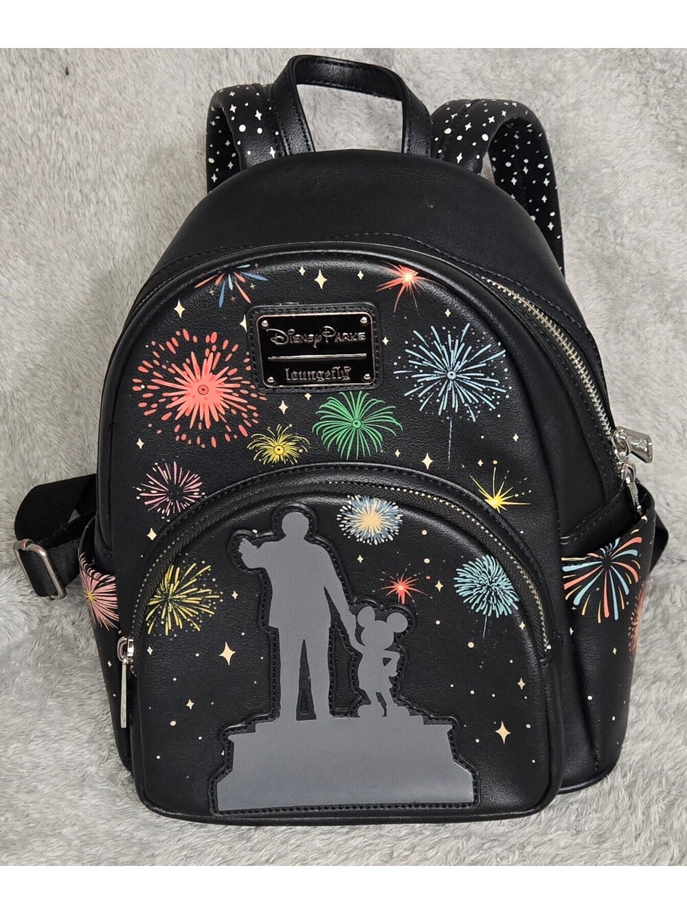 Disney Parks 100 Walt & Mickey Mouse Partners Light-Up Loungefly Mini Backpack